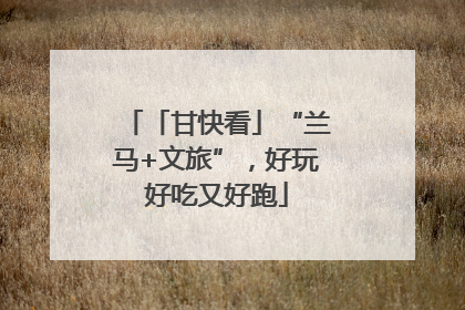 「甘快看」“兰马+文旅”，好玩好吃又好跑