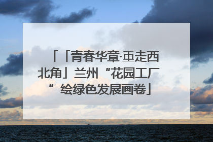「青春华章·重走西北角」兰州“花园工厂”绘绿色发展画卷