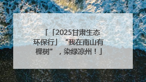 「2025甘肃生态环保行」“我在南山有棵树”，染绿凉州！