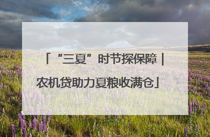 “三夏”时节探保障｜农机贷助力夏粮收满仓