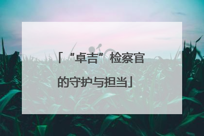 “卓吉”检察官的守护与担当