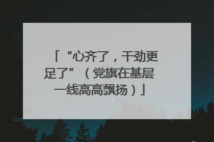 “心齐了，干劲更足了”（党旗在基层一线高高飘扬）