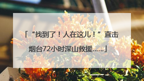 “找到了！人在这儿！”直击烟台72小时深山救援……