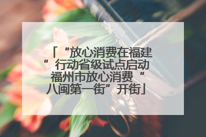 “放心消费在福建”行动省级试点启动 福州市放心消费“八闽第一街”开街