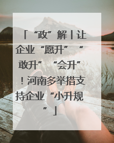 “政”解丨让企业“愿升”“敢升”“会升”！河南多举措支持企业“小升规”
