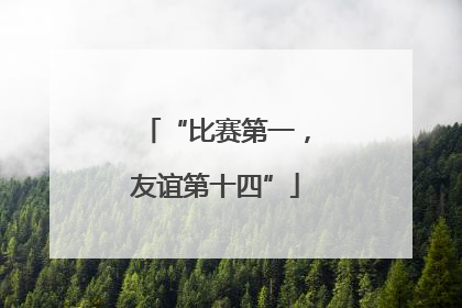 “比赛第一，友谊第十四”
