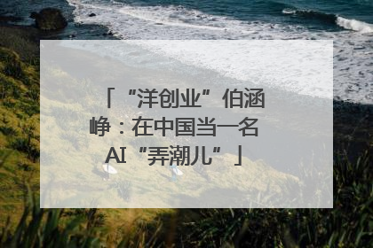 “洋创业”伯涵峥：在中国当一名AI“弄潮儿”