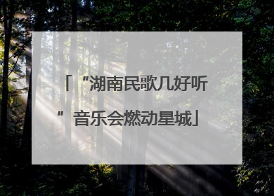 “湖南民歌几好听”音乐会燃动星城