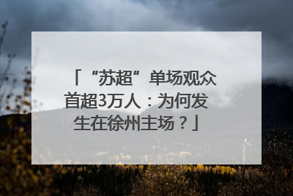 “苏超”单场观众首超3万人：为何发生在徐州主场？