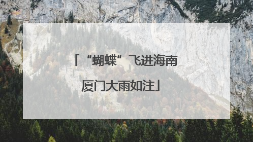 “蝴蝶”飞进海南 厦门大雨如注