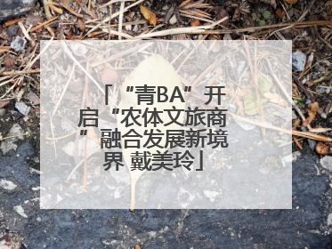“青BA”开启“农体文旅商”融合发展新境界 戴美玲