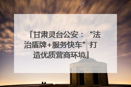 甘肃灵台公安：“法治盾牌+服务快车”打造优质营商环境