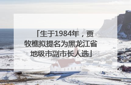生于1984年，贾牧樵拟提名为黑龙江省地级市副市长人选