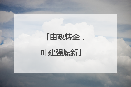 由政转企，叶建强履新