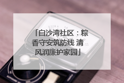 白沙湾社区：粽香守安筑防线 清风润廉护家园