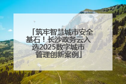 筑牢智慧城市安全基石！长沙政务云入选2025数字城市管理创新案例