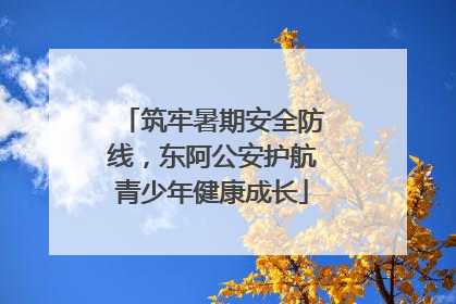 筑牢暑期安全防线，东阿公安护航青少年健康成长