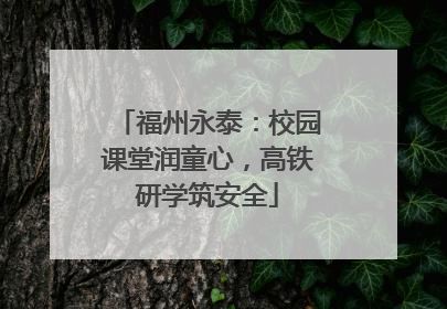 福州永泰：校园课堂润童心，高铁研学筑安全