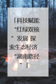 科技赋能“红绿双核”发展 探索生态经济“湖南路径”