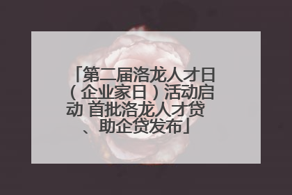 第二届洛龙人才日（企业家日）活动启动 首批洛龙人才贷、助企贷发布