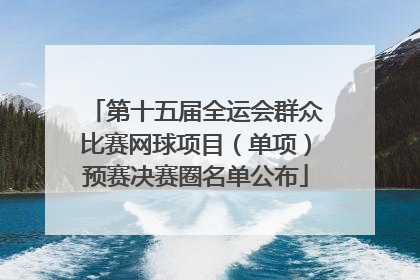 第十五届全运会群众比赛网球项目（单项）预赛决赛圈名单公布