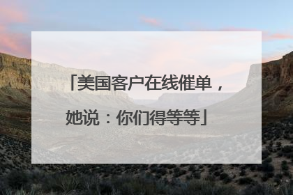 美国客户在线催单，她说：你们得等等