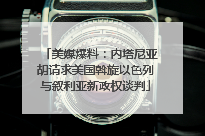 美媒爆料：内塔尼亚胡请求美国斡旋以色列与叙利亚新政权谈判