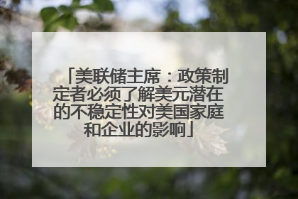 美联储主席：政策制定者必须了解美元潜在的不稳定性对美国家庭和企业的影响
