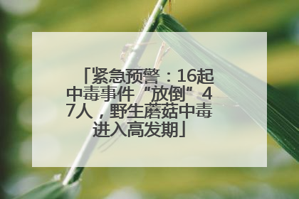 紧急预警：16起中毒事件“放倒”47人，野生蘑菇中毒进入高发期