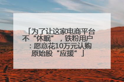 为了让这家电商平台不“休眠”，铁粉用户：愿意花10万元认购原始股“应援”