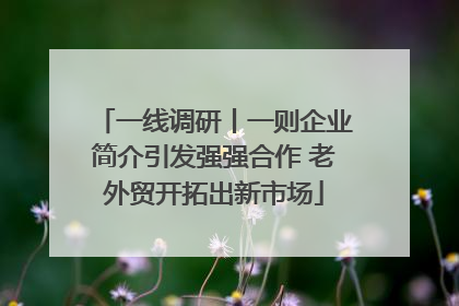 一线调研丨一则企业简介引发强强合作 老外贸开拓出新市场