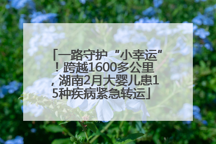一路守护“小幸运”！跨越1600多公里，湖南2月大婴儿患15种疾病紧急转运