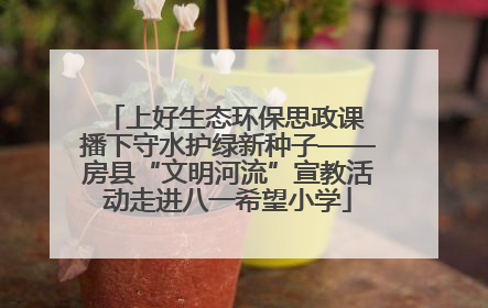 上好生态环保思政课 播下守水护绿新种子——房县“文明河流”宣教活动走进八一希望小学