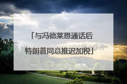 与冯德莱恩通话后 特朗普同意推迟加税
