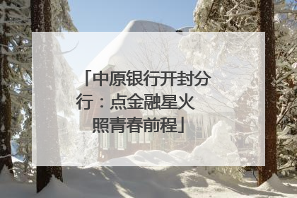 中原银行开封分行：点金融星火 照青春前程