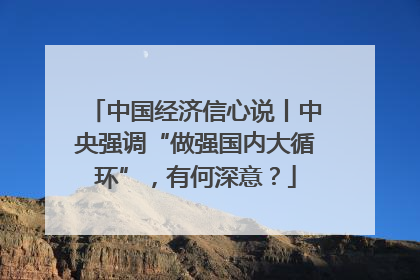 中国经济信心说丨中央强调“做强国内大循环”，有何深意？