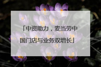 中资助力，麦当劳中国门店与业务双增长