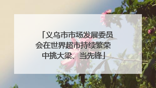 义乌市市场发展委员会在世界超市持续繁荣中挑大梁、当先锋