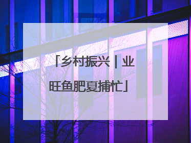 乡村振兴｜业旺鱼肥夏捕忙