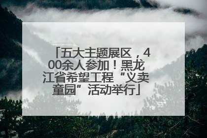 五大主题展区，400余人参加！黑龙江省希望工程“义卖童园”活动举行