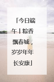 今日端午丨粽香飘春城，岁岁年年长安康