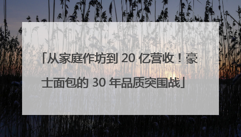 从家庭作坊到 20 亿营收！豪士面包的 30 年品质突围战