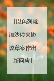 以色列就加沙停火协议草案作出新回应