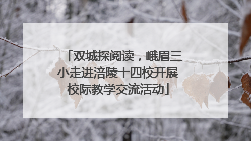 双城探阅读，峨眉三小走进涪陵十四校开展校际教学交流活动