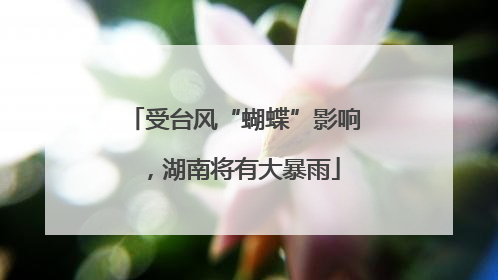 受台风“蝴蝶”影响，湖南将有大暴雨