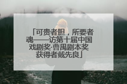 可贵者胆，所要者魂——访第十届中国戏剧奖·曹禺剧本奖获得者戴先良