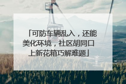 可防车辆乱入，还能美化环境，社区胡同口上新花箱巧解难题