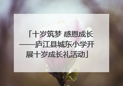 十岁筑梦 感恩成长——庐江县城东小学开展十岁成长礼活动