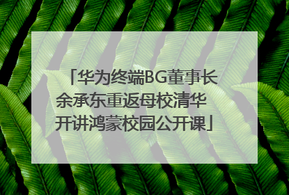 华为终端BG董事长余承东重返母校清华 开讲鸿蒙校园公开课