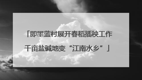 即墨蓝村展开春稻插秧工作 千亩盐碱地变“江南水乡”
